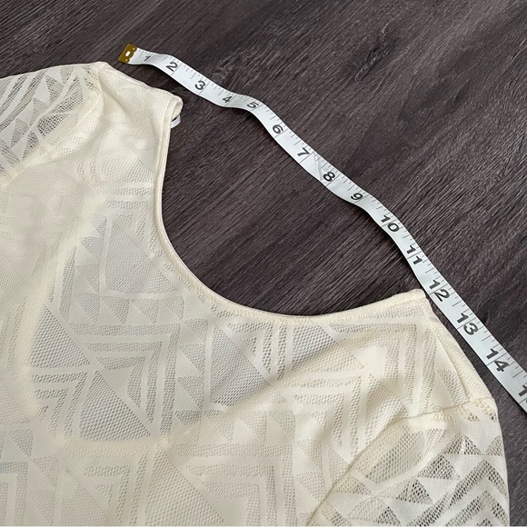 Ivory Cream 3/4 sleeves lace mini Dress Juniors ( 6) - Picture 8 of 10